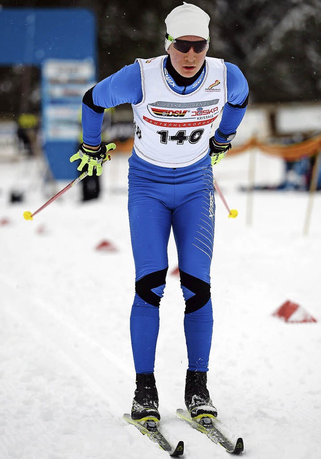 Adrian Schuler von der WSG Schluchsee ...warzwlder Kraftakt am Nordic Center.   | Foto: Seeger