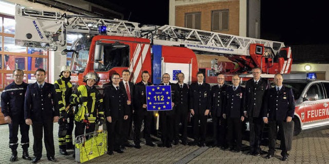 Aktion der Gengenbacher Feuerwehr zum ...r die internationale Notrufnummer 112  | Foto: Andreas Ben Aissa