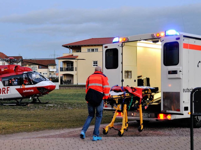 Rettungshubschrauber und mehrere Krank...iburg und das Lahrer Klinikum gesorgt.  | Foto: Bernhard Rein