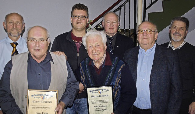 Beim Mnnergesangverein Hauingen gewh...orst Kottke und Karl-Friedrich Ludin.   | Foto: Paul Schleer