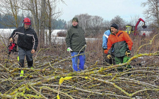 Bei der groen Baumfllaktion am Kirnb...ren die Brunlinger Angler gefordert.   | Foto: Rademacher