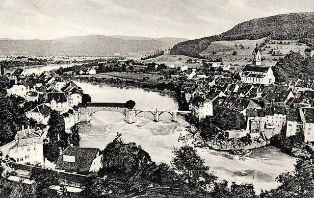 Von 1890 bis 1908 wetteiferten Technik...fte des Rheins bei Laufenburg.         | Foto:  Archiv   Ernst Brugger