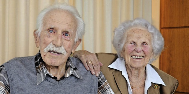 Gemeinsam fast 200 Jahre: Bruno Wipf f...eiratet  ist das Paar seit 71 Jahren.   | Foto: Nikolaus Trenz