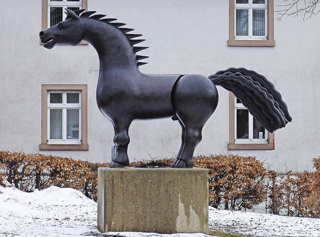 Das Bronzepferd in St. Mrgen  | Foto: Heinrich Fehrenbach
