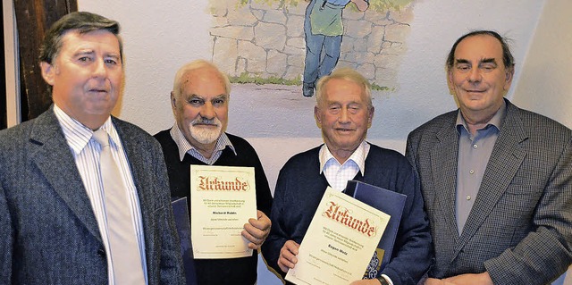 Ehrung bei der WG Herbolzheim: Richard...ahre Mitgliedschaft in der WG  geehrt.  | Foto: Jrg Schimanski