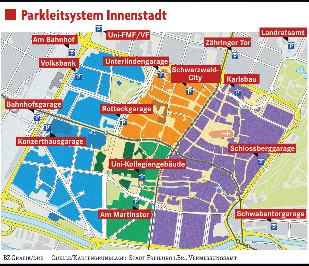 Parkleitsystem in Freiburg wird erneuert App kommt Freiburg Badische Zeitung