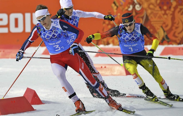 Auf dem Weg zur Silbermedaille: Fabian...terreichs Schlusslufer Mario Stecher.  | Foto: AFP