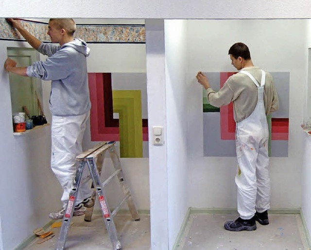 Knftige Maler bei einer bung   | Foto: Wstneck, Woitas/dpa
