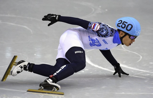 Ein Sdkoreaner, der fr Russland drei Goldmnedaillen gewann: Victor An   | Foto: dpa