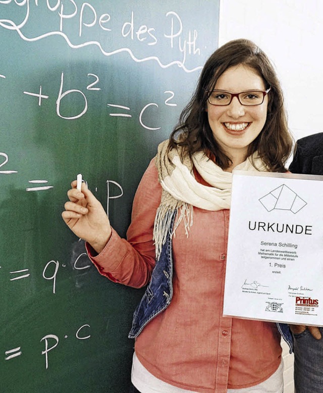 Die Satzgruppe des Pythagoras an die T...einigkeit fr Serena Schilling (14).    | Foto: Freudig