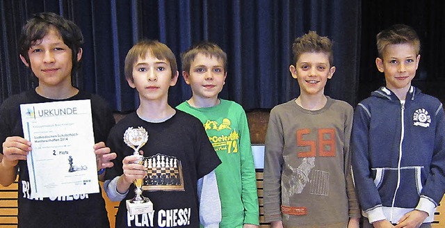 Die Jungs des Heitersheimer Schachclubs freuen sich ber ihre Siege.  | Foto: raske