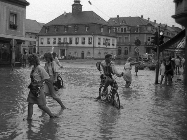 Hochwasser in der Emmendinger Innenstadt im Sommer 1987  | Foto: Sylvia-Karina Jahn
