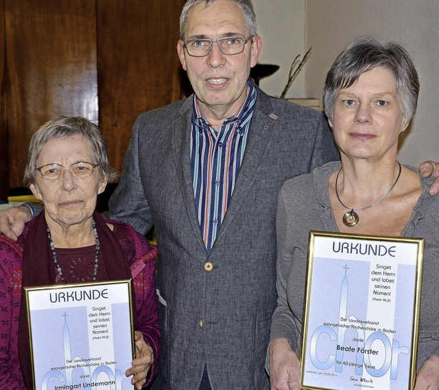 Der Kantorei-Vorsitzende Fritz Frster...ngelischer Kirchenchre in Baden aus.   | Foto: Georg Diehl