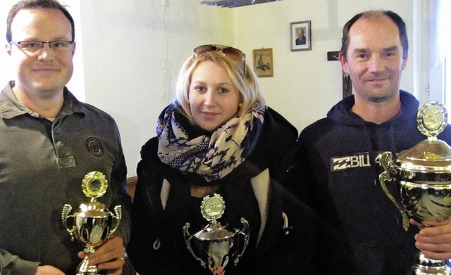 Den Stadtpokal gewannen (von links) Pe...er (Damen) und Ralf Glatthar (Herren).  | Foto: Skiclub flingen