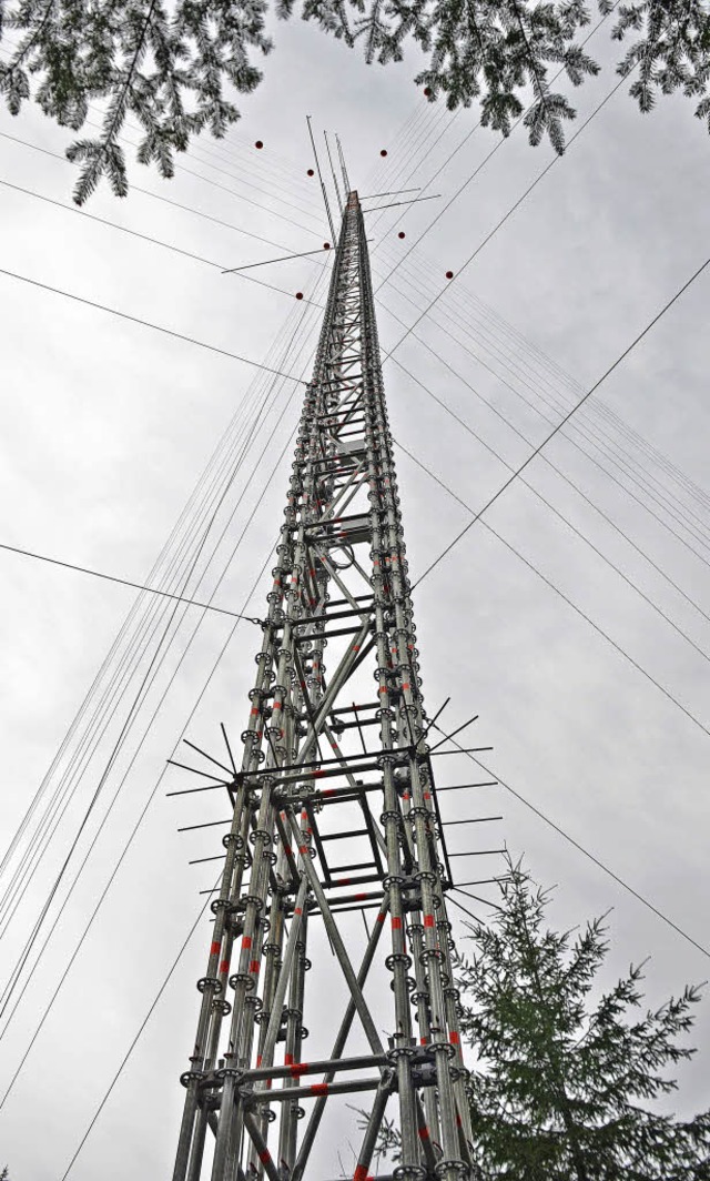 Mit solchen Windmessmasten hat das E-W... Standorte auf ihre Eignung getestet.   | Foto: E-Werk