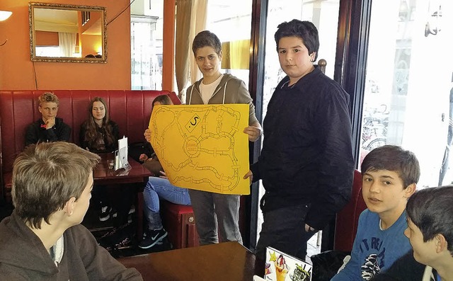 Die Schler prsentierten ihre Idee im Caf Dackler.   | Foto: Schule