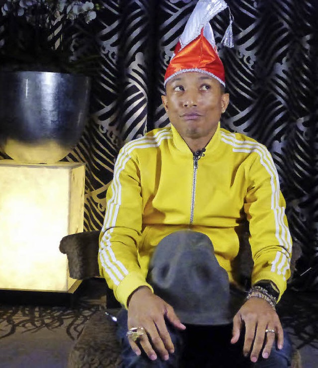 Karneval-Novize Pharrell Williams beim Interview in Dsseldorf   | Foto: Anders