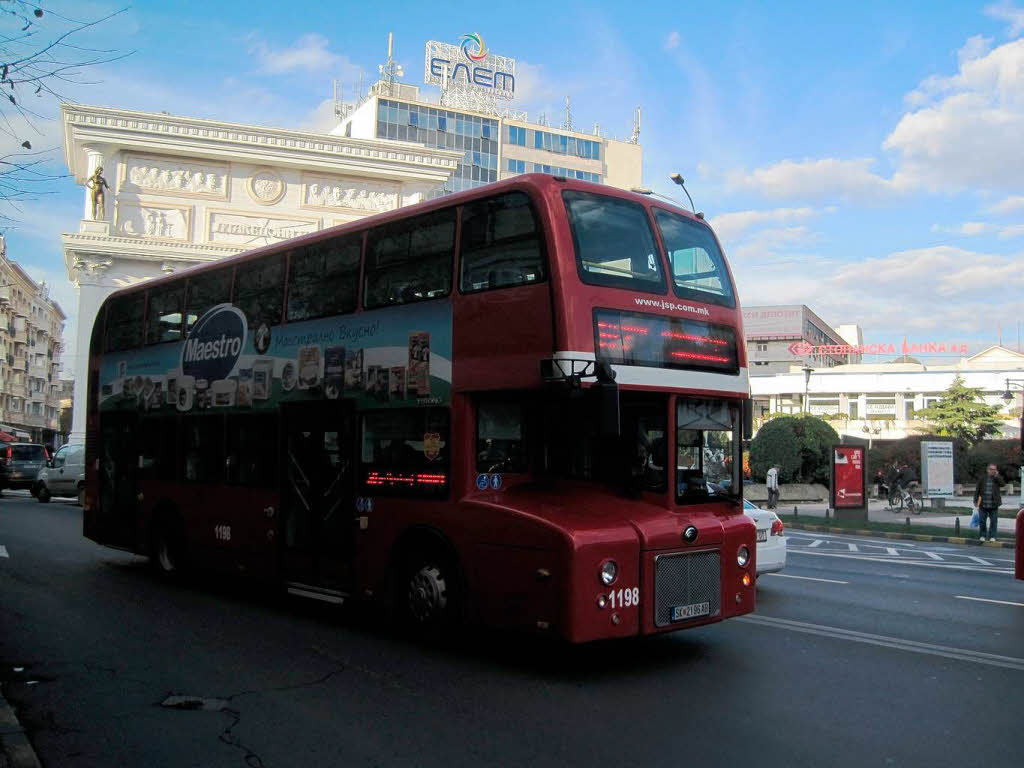 Doppeldeckerbus in Skopje