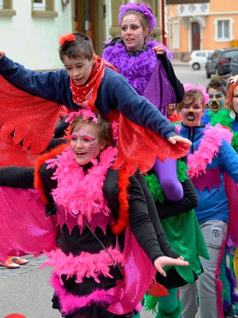 Viel Fantasie und Kreativitt bewiesen die nrrischen Gruppen beim Kinderumzug. Auch die Zuschauer hatten ihren Spa.