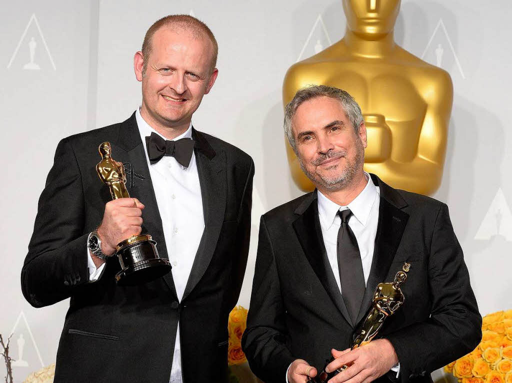 Fr den besten Schnitt wurden Alfonso Cuarn (rechts) und Mark Sanger ausgezeichnet. Prmiert wurde ihre Arbeit im Film „Gravity“.