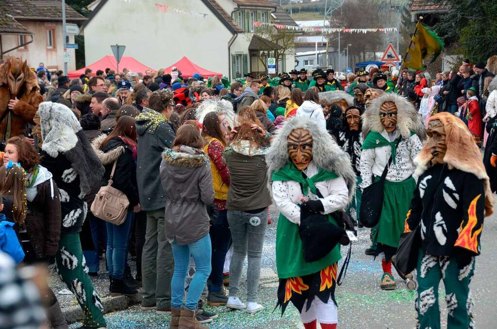 Bejubelt wurden nicht nur die Wagen, die sich durch Rmmingen schlngelten, sondern auch die vielen Fugruppen.