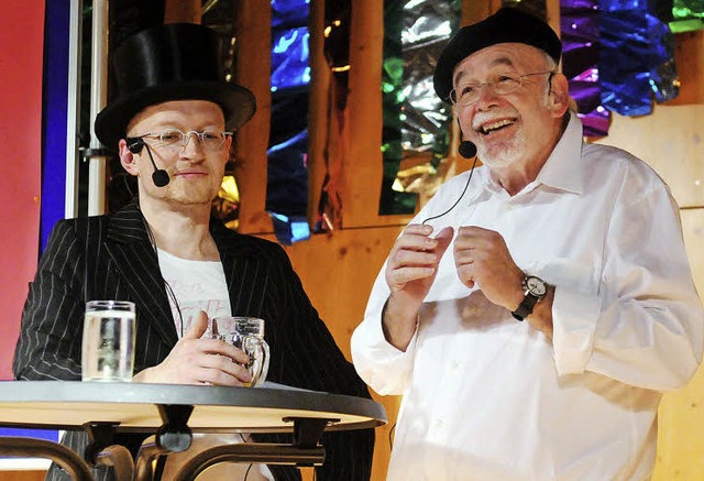 Johann Schmieder (rechts) und Michael Walter traten beim nrrischen Abend  auf.  | Foto: W. Knstle