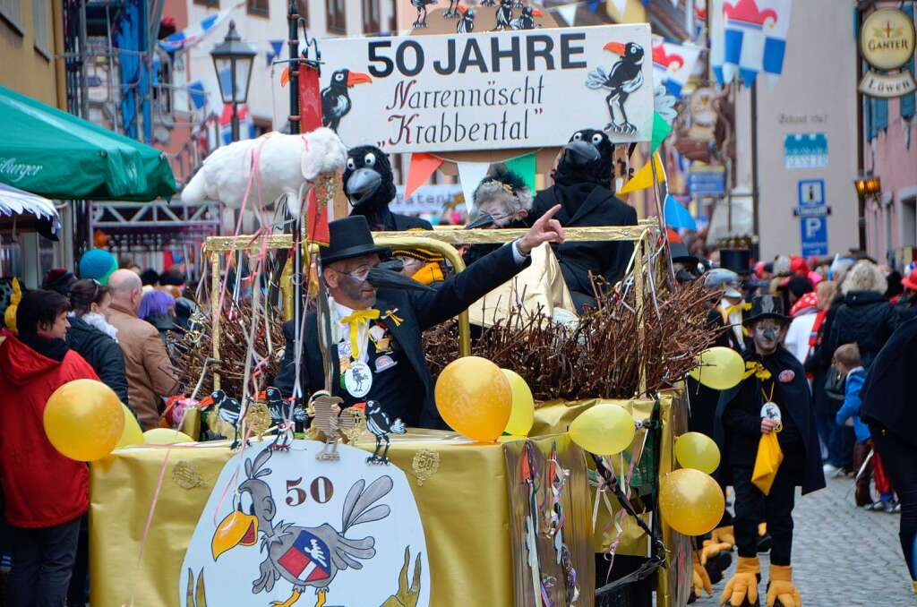 Umzug in Endingen:  Das Narrennest Krabbental feiert sich selbst zum 50-jhrigen Bestehen.