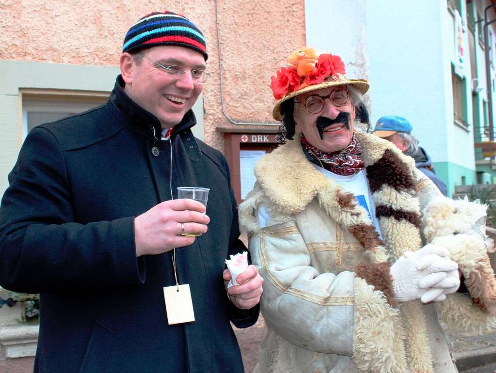 <Text>Brgermeister Tobias Link und Altbrgermeister Dieter Mellert in Fasnetstimmung</Text>