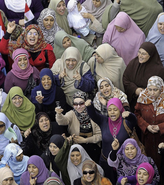 Protest fr ein besseres Leben: Frauen in gypten   | Foto: dpa