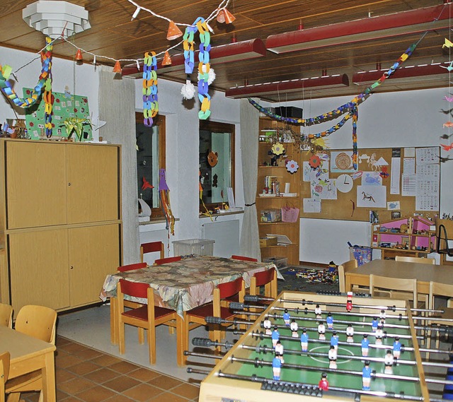 Zu eng fr 28 Kinder: der Raum der Kernzeitbetreuung im Gemeindezentrum Eichsel  | Foto: Petra Wunderle