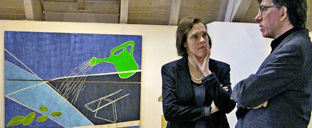 Die Knstlerin Martina Geist im Gespr...-Kunstmuseum in Bernau gezeigt werden.  | Foto: Ulrike Spiegelhalter