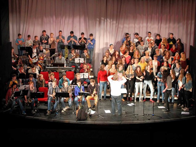 Beim Proben: die Big Band des Markgrfler Gymnasiums   | Foto: Erik Stahlhacke