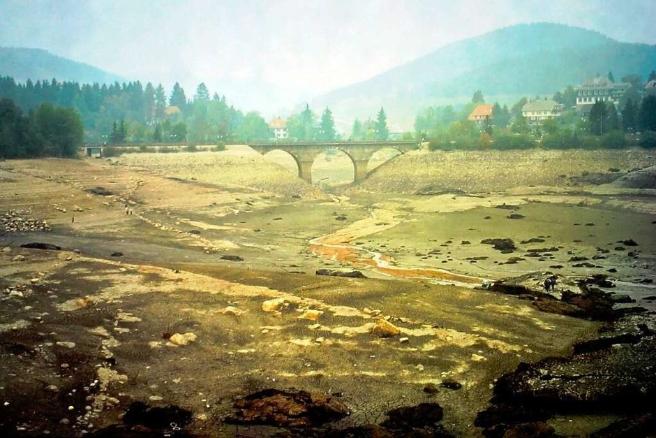 Das Eisenbahnviadukt am kleinen See ist trockengelegt. (Foto: Roland Dittl) Das Eisenbahnviadukt am kleinen See ist trockengelegt. (Foto: Roland Dittl)