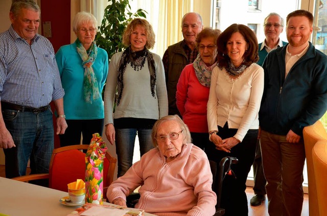 Klara Wehrle war 80 Jahre im Kirchench...in Stndchen zum 101. Geburtstag sang.  | Foto: Alexandra Wehrle