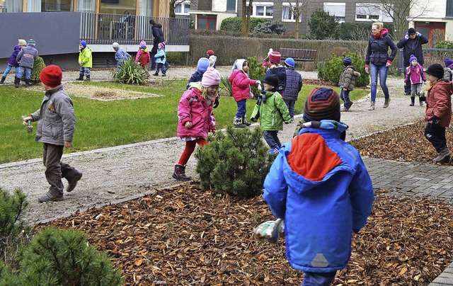 Kindergartenkinder am Heimatweg in Denzlingen   | Foto: Nikolas von Wysiecki