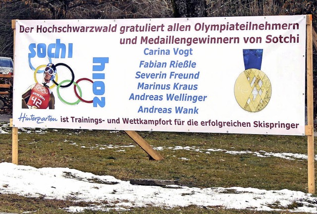 Hinterzarten grt seine Olympiateilnehmer.  | Foto: Joachim Frommherz