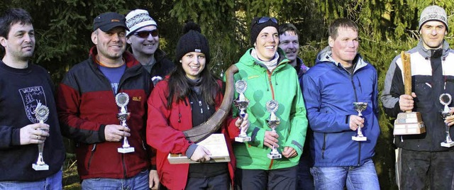 Sieger beim Hornschlittenrennen Waldau...Gerson Wehrle und Bernd Spiegelhalter   | Foto: Gaby Beha