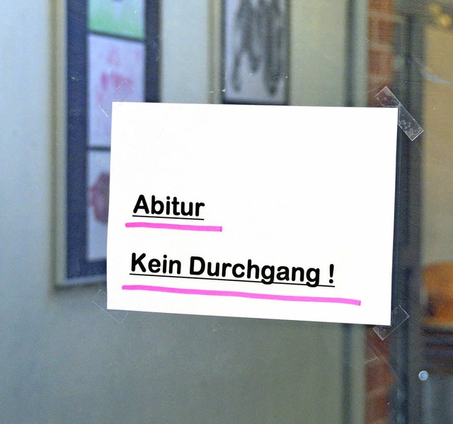 Ruhe bitte &#8211; Abitur!   | Foto: BZ