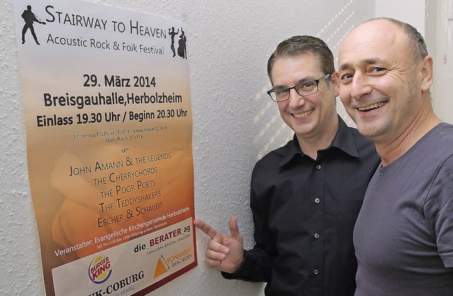 Planen das Benefizkonzert der evangeli...ando Beghetti (links) und Uwe Schaudt.  | Foto: Thilo Bergmann