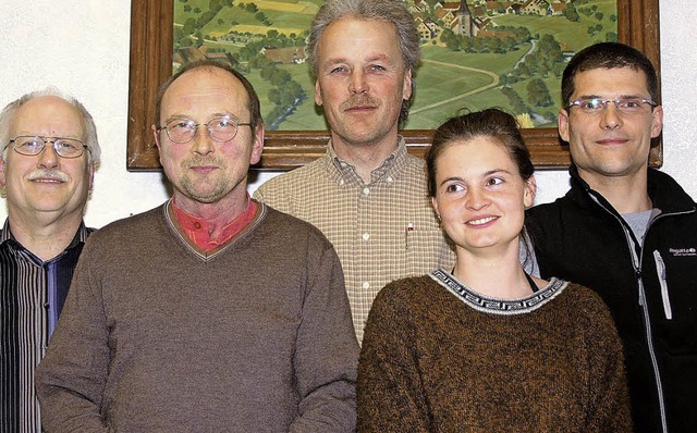 Die fnf Kandidaten (von links): Rolf ... Beha, Aurelia Wendner und Birk Brger  | Foto: Heiner Fabry