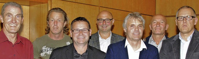 Die Mannschaft des Jahres: TG Lonza He...m Jger (von links, Axel Heil fehlt).   | Foto: SEDLAK(3), Dippel (1)