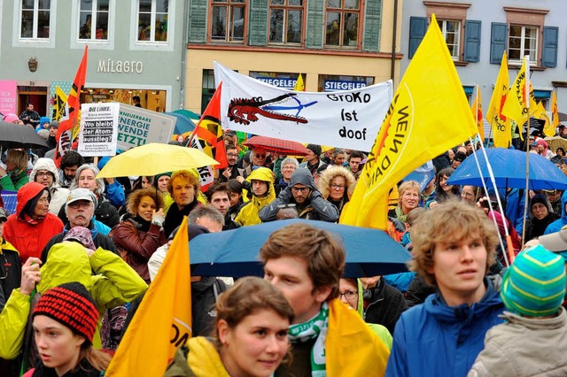 Bis zu 2000 Teilnehmer nahmen am Samstag  an der Demo fr die Energiewende teil.  | Foto: Rita Eggstein