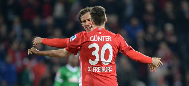 Der SC Freiburg hat Werder Bremen mit 3:1 besiegt.  | Foto: dpa