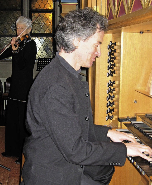 Ines Then-Bergh und Jrn Bartels in der Stadtkirche   | Foto: Karig