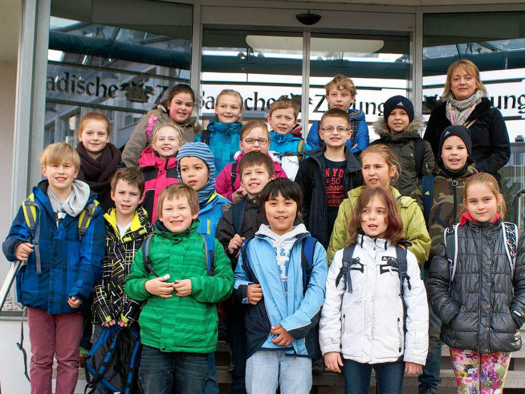 Die Klasse 4a der Michael-Friedrich-Wild-Grundschule Müllheim mit ihrer Lehrerin Petra Vogt. Die Klasse 4a der Michael-Friedrich-Wild-Grundschule Müllheim mit ihrer Lehrerin Petra Vogt.