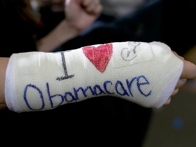 &#8222;Ich liebe Obamacare&#8220; stimmt nur fr jeden vierten Brger.    | Foto: dpa