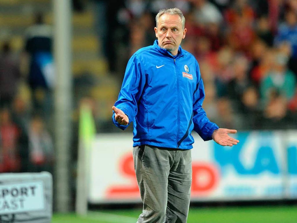 ...aber SC-Trainer Christian Streich war sich keiner Schuld bewusst.  | Foto: Meinrad Schn
