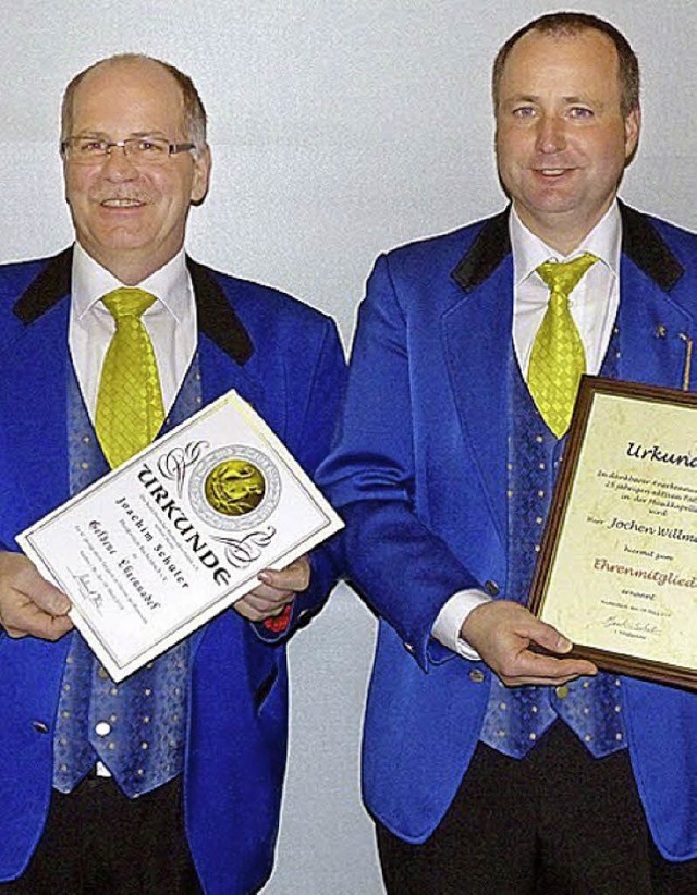 Geehrt: Joachim Schuler (links) und Jochen Willmann   | Foto: Privat