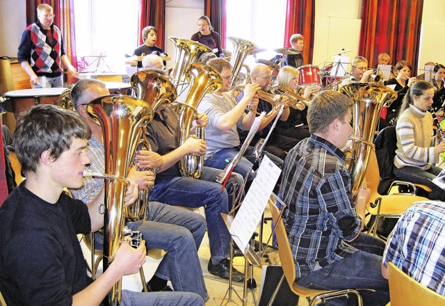 Der Musikverein Urberg hat sich am Pro... am 5. April vorbereitet. Marcus Stich  | Foto: Marcus Stich