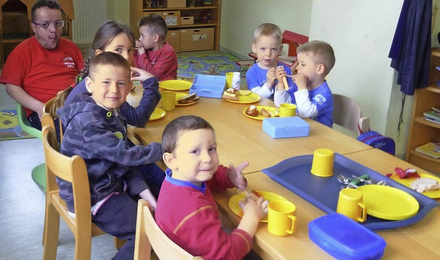 Franzsische Kinder waren zu Gast im Kindergarten  Kirschenstrae.  | Foto: privat